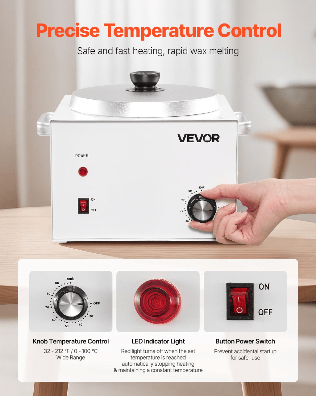 VEVOR Single Pot Wax Warmer 3000ML 300W Professional Wax Warmer for Hair Removal