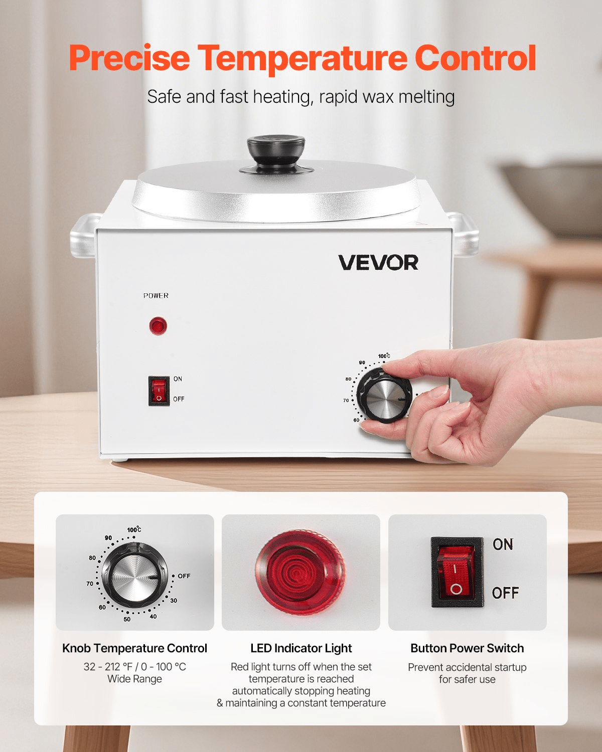 VEVOR Single Pot Wax Warmer 3000ML 300W Professional Wax Warmer for Hair Removal