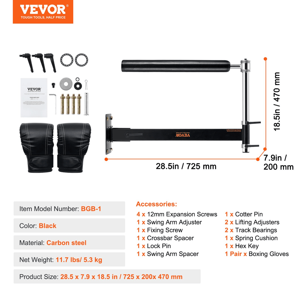 VEVOR Wall-Mount Boxing Spinning Bar – Speed & Reflex Training for Combat Sports