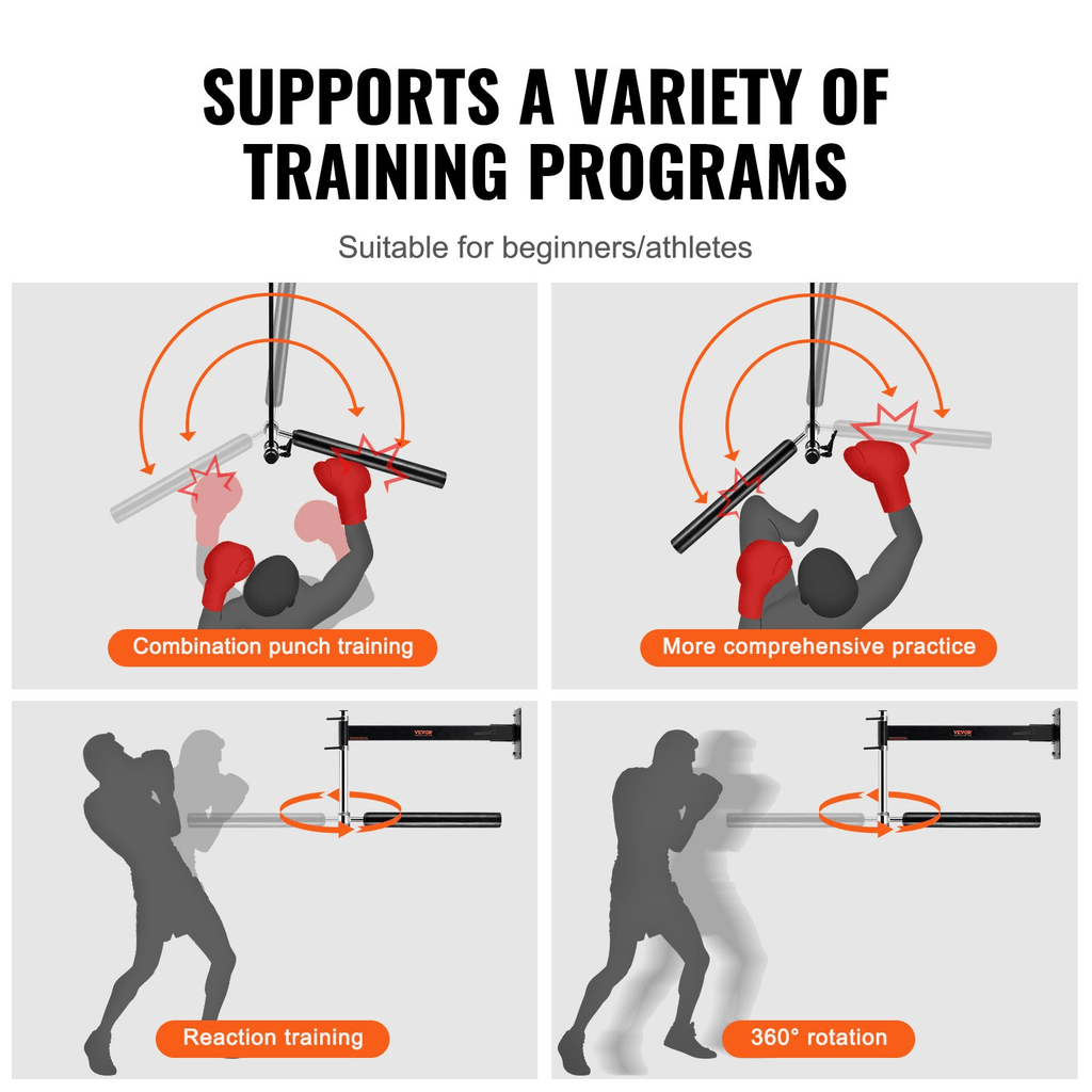 VEVOR Wall-Mount Boxing Spinning Bar – Speed & Reflex Training for Combat Sports