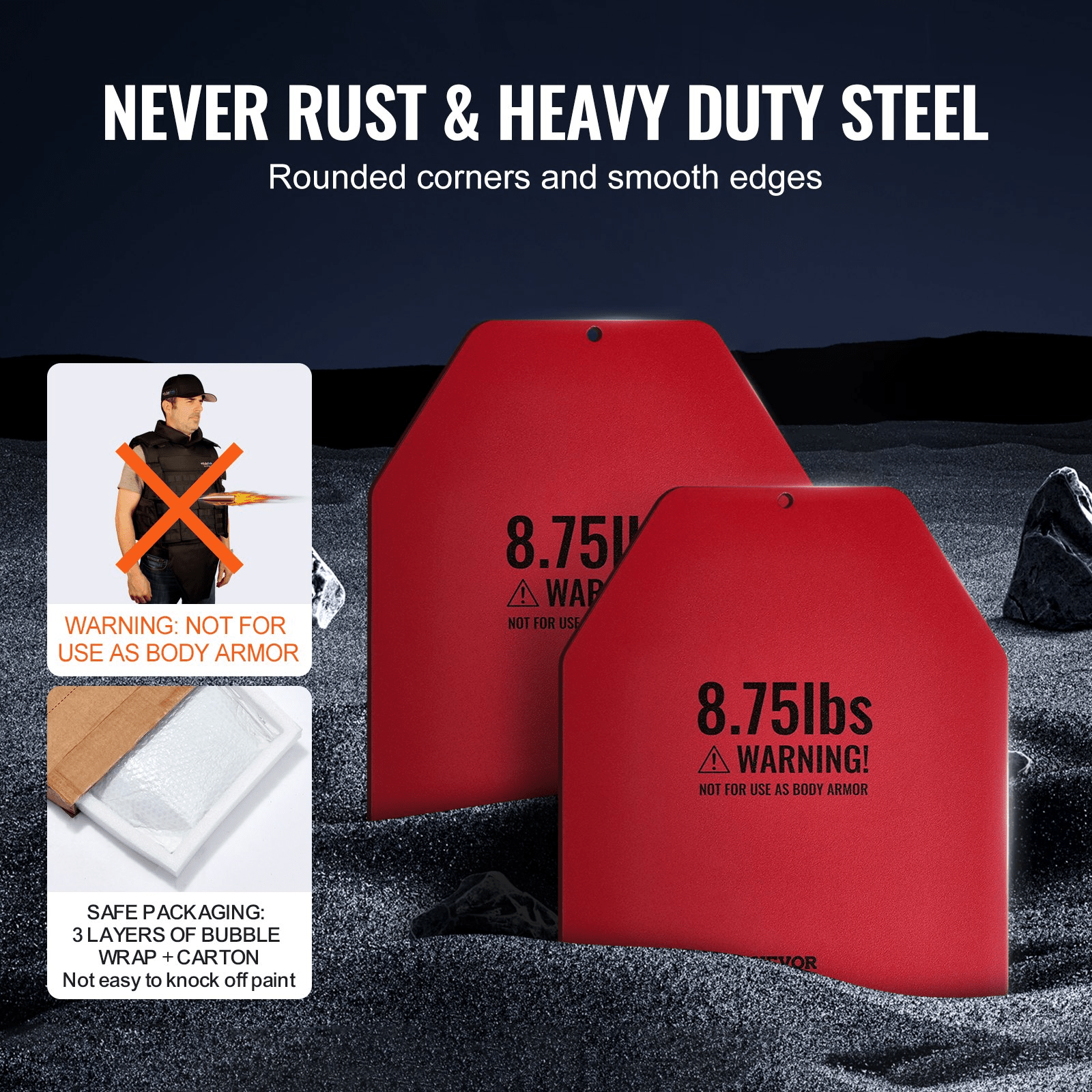 VEVOR Weight Vest Plates, 2 x 8.75 lb Steel (Universal Fit)