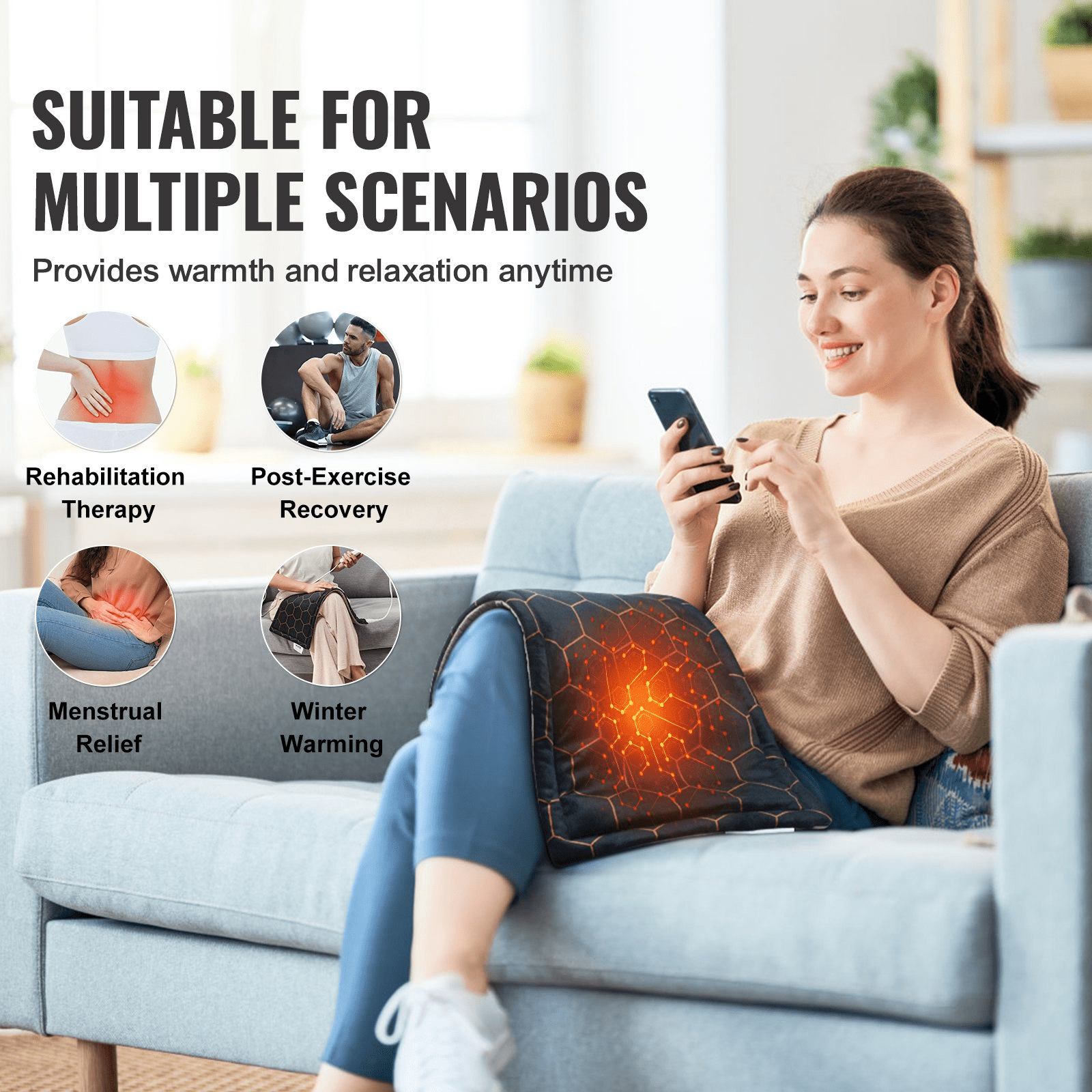 VEVOR Far Infrared Heating Pad, Weighted, 12" x 24"