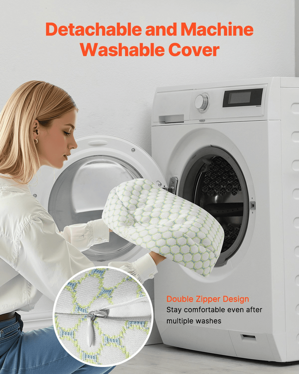 W-Shaped Pregnancy Wedge Pillow – Soft, Supportive, and Breathable