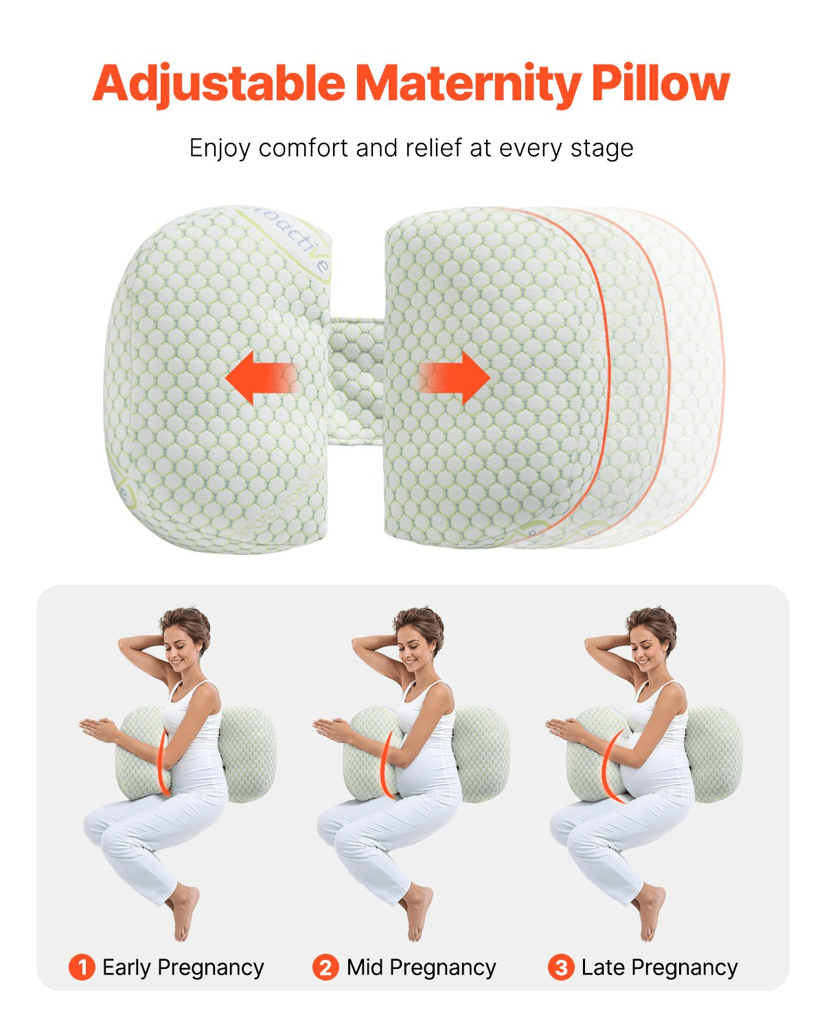 W-Shaped Pregnancy Wedge Pillow – Soft, Supportive, and Breathable