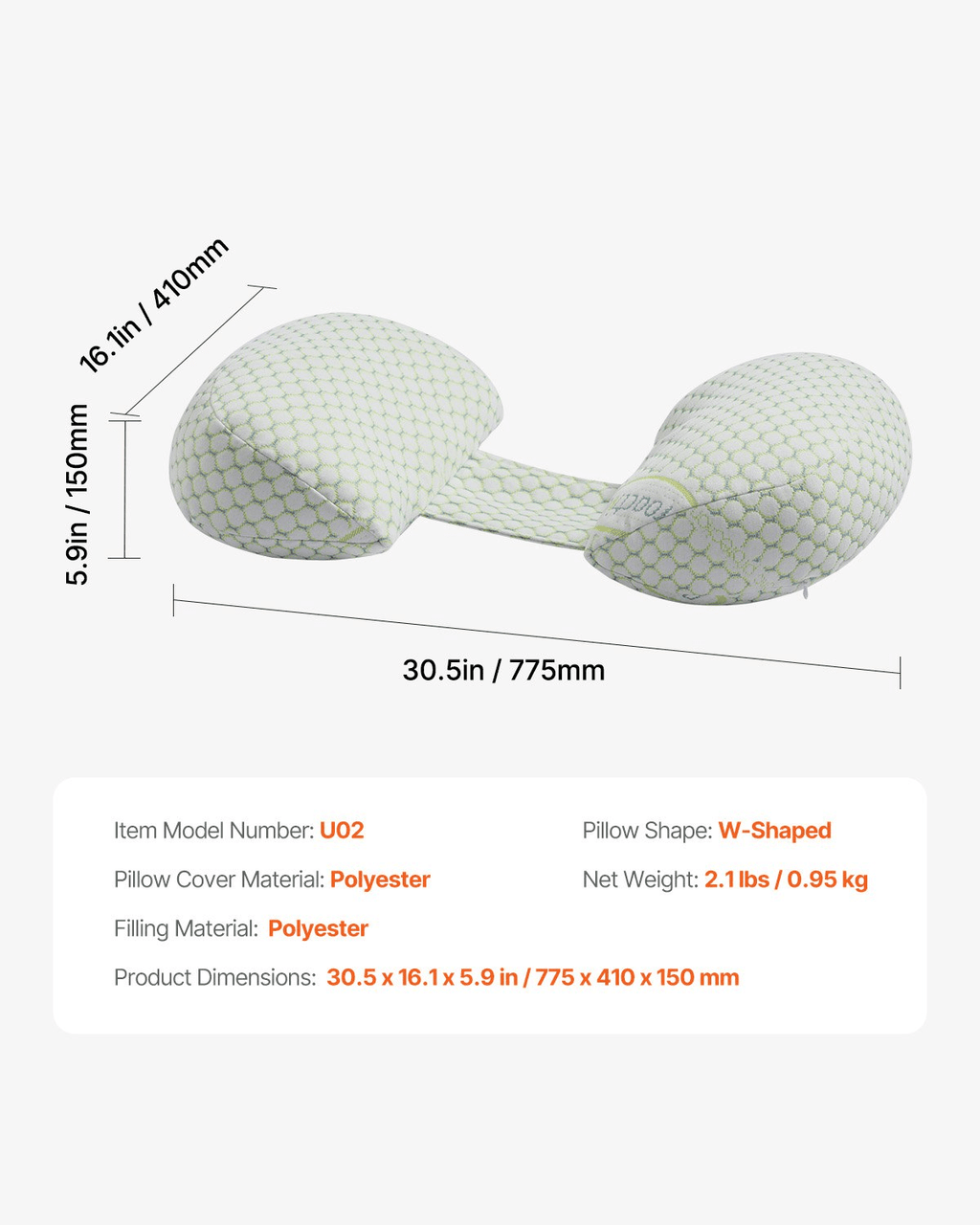 W-Shaped Pregnancy Wedge Pillow – Soft, Supportive, and Breathable
