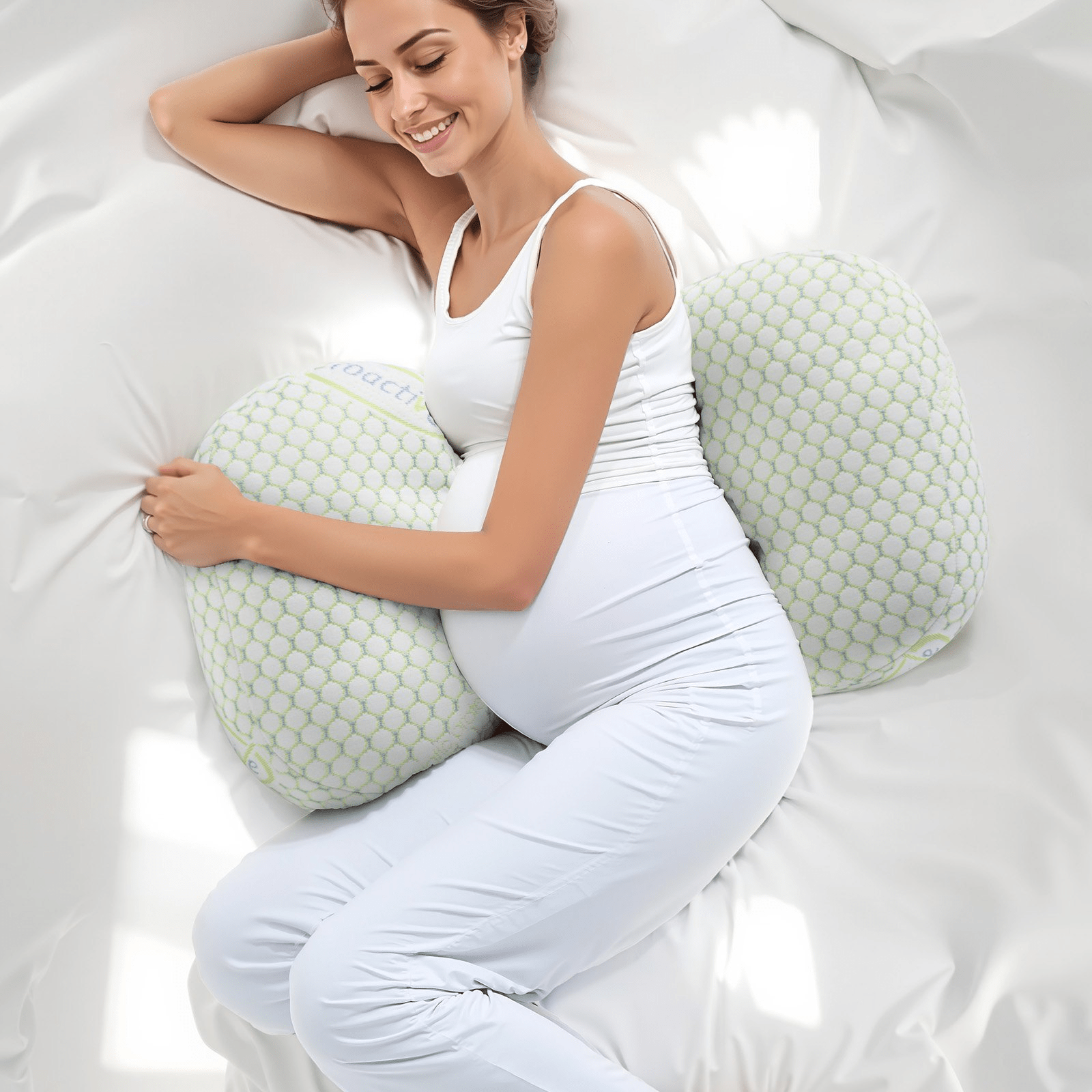 W-Shaped Pregnancy Wedge Pillow – Soft, Supportive, and Breathable